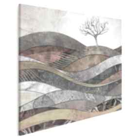 Obraz na płótnie w kwadracie 80x80 cm 72602 vaku dsgn drzewo, natura, abstrakcja, wzgórze