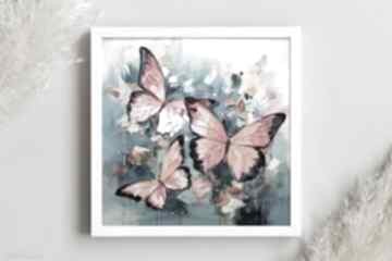 Obraz z motylami - do salonu - wydruk giclee artystyczny plakaty annsayuri art