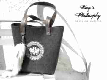 bag w stylu torebki bags philosophy torba, filc, filcowa, shopper, folk, kita