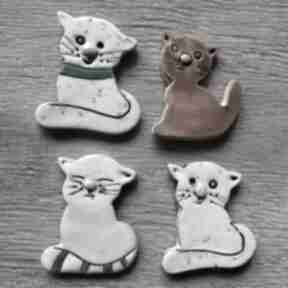 Zestaw magnesów nr 5 ceramika malgorzata wosik kot, kotki, magnes, unikatowe