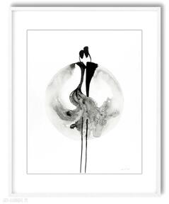 Grafika 40x50 cm wykonana ręcznie 3796501 plakaty art krystyna siwek czarno biała - obraz