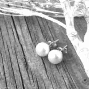 Kolczyki z naturalnych pereł loopart srebrne z perłą, z perłami, wkrętki, biżuteria srebro