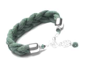 Hygge sea green bransoletka warkocz swarovski cieplutka wykonana