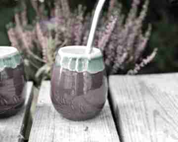 Ceramiczne naczynie do yerba mate violet matero handmade - ok 250 ml ceramika azulhorse