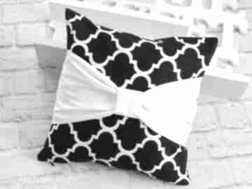 Poduszka dekoracyjna kokarda black white maroko marima decor, skandynawski, styl, prezent