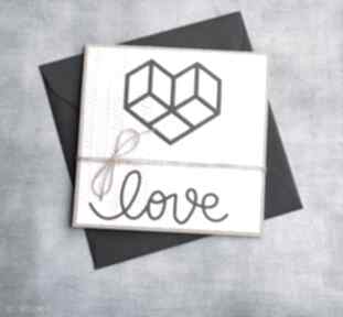 Love: geometryczne serce:: róż & granat kartki kaktusia ślub, ślubna, walentynki, walentynkowa