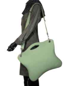 Oryginalna, uniwersalna zielona neonowa torba natali torebka - filc, laptop, kobieta