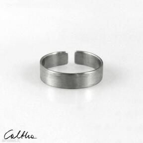 Satyna - srebrna obrączka 1900 -37 caltha pierścionek - minimalistyczna biżuteria, męska