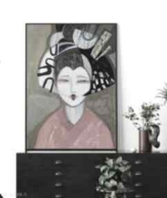 50x70 cm - plakaty gabriela krawczyk plakat, wydruk, gejsza, japonka, kobieta, portret