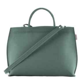 Duża torba typu kuferek w kolorze soczystej butelkowej zieleni - piękna torebka do ręki i