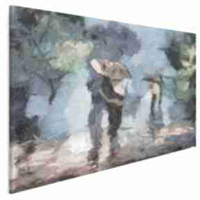 Obraz na płótnie - spacer 120x80 cm 76001 vaku dsgn parasol, abstrakcja, miłość