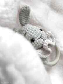 Gryzak klonowy króliczek zabawki groko design, dla maluszka, gryzaczek - szydełkowa
