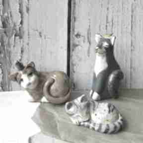 Zestaw 3 kotków wylęgarnia pomysłów ceramika, kot