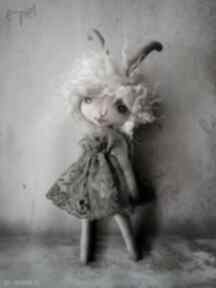 Liza - rogaty artystyczna lalka dekoracje e piet kolekcjonerska, chochlik, koza, szmacianka