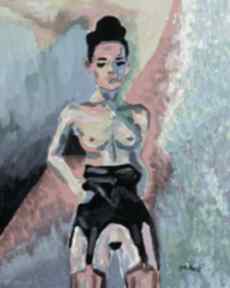 Obraz olejny akt naga kobieta carmenlotsu do salonu, obrazy na zamówienie, malarstwo