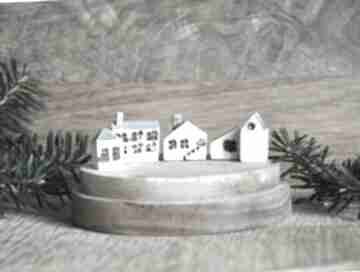 5 x domki ceramika wooden love miniaturki, ceramiczne, domek, kamieniczki