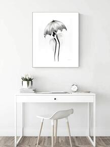 Grafika 40x50 cm wykonana ręcznie 3547917 art krystyna siwek obraz do salonu, czarno biała