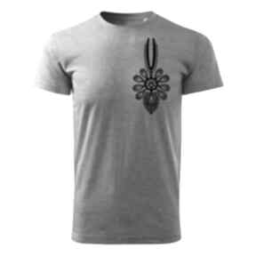 Tatra art - podhalańska klasyka parzenica t-shirt męski v1 biały grafika pocket koszulki