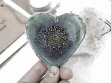 Ceramiczne serce laguna - wisząca ozdoba dekoracje fingers art, prezent dla mamy, walentynkowe