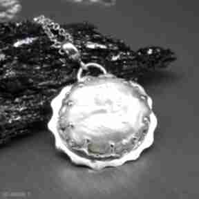 Perła naturalna, wisiorek "gwendelin" naszyjniki branicka art, romantyczny naszyjnik, srebro