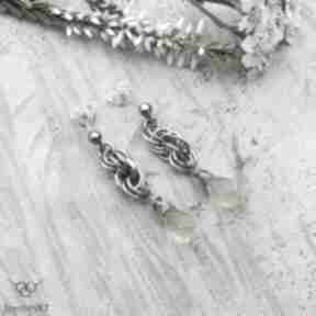 Cytryny zakręcone - kolczyki jewelsbykt srebrne, wiszące kamienie naturalne, cytryn