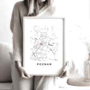 twoje miejsce - format 40x50 cm plakaty hogstudio plakat, mapa, poznań, czarno biały