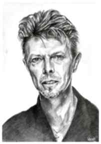 David - seria ikony A3 sztuka po godzinach portret, bowie, muzyka, rysunek, celebryta, muzyk