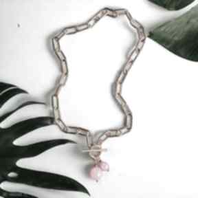 Naszyjnik swarovski neon pearls: two: pink kaktusia neonowa biżuteria, fluo