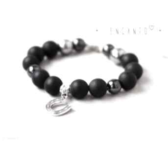 Luck in black encanto kamienie, naturalne, kule, lawa, hematyt, charm