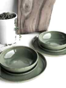 Zestaw ceramiczny dla dwojga - talerz miseczka talerzyk ceramika tyka, miska, prezent, kuchnia