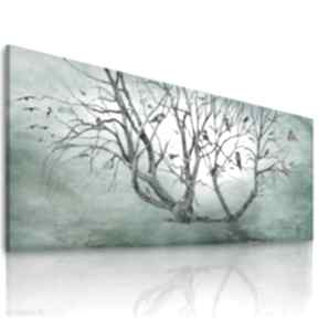 Elegancki obraz z motywem drzewa wydrukowanym na płótnie wiosenne duży format 147x60cm ludesign
