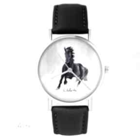 Zegarek - czarny koń czarny, skórzany, unisex zegarki liliarts