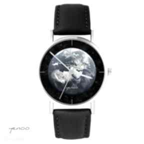 Zegarek yenoo - ziemia czarny, skórzany zegarki, bransoletka, prezent, pasek