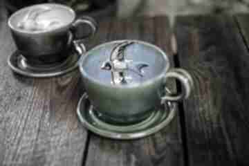do herbaty z ptaszkiem - letnia - 320 ml ceramika azul horse na prezent, ptakiem, zielona