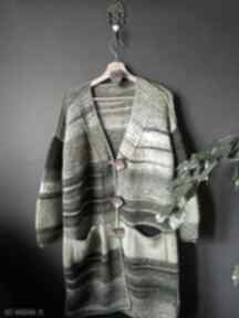 Wełniany kardigan swetry the wool art sweter, płaszcz, modny, na drutach