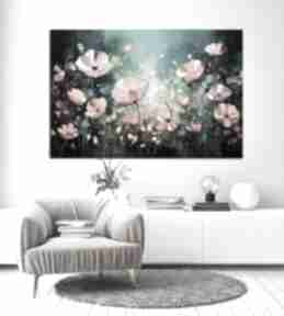 Kolorowy kwietna - abstrakcyjny z wydruk na 90x60 cm annsayuri art kwiaty, z kwiatami, poziomy