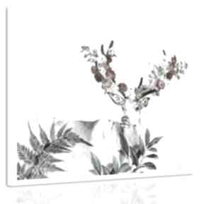 obraz - dekoracja salonu, pejzaż róże jeleń rośliny ludesign gallery