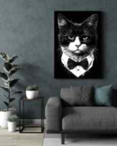 Portret kota hipsterskiego - oliver wydruk na płótnie 50x70 cm B2 dekoracje justyna jaszke kot