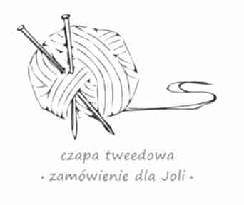 dla joli czapa krasnal tweed czarny czapki aga made by hand nakrapiana, tweedowa, dziergana