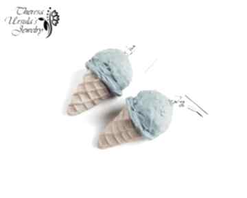 Kolczyki lody poli glinka design, lód, wakacje, modelina, słodkości