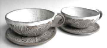 Ceramika rękodzieło filiżanka ręcznie robiona z gliny - użytkowa pomysł na prezent: dekoracja