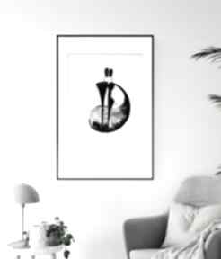 Grafika 50x70 cm wykonana ręcznie, abstrakcja, styl skandynawski, czarno biała, 2527083 plakaty
