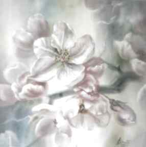 Kwiat jabłoni, ręcznie malowany obraz olejny, L olbrycht lidia paint kwiaty sztuka, oryginalny