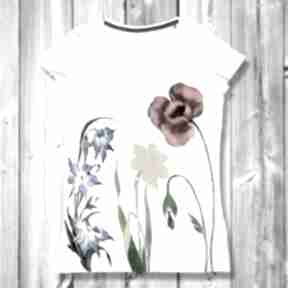 Śliczna bawełniana bluzka - ręcznie malowana w kwiaty z polskich ogrodów gala vena bawełna