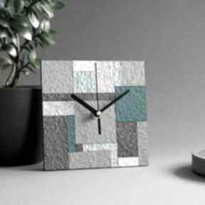 Nowoczesny zegar 'mozaika' zero waste zegary studio blureco geometryczny, oryginalny handmade