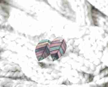 Srebrne kolczyki o kształcie liści pintura małe, dla nastolatki, kolorowe biżuteria