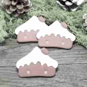 Ośnieżone domki - zestaw magnesów dekoracje świąteczne