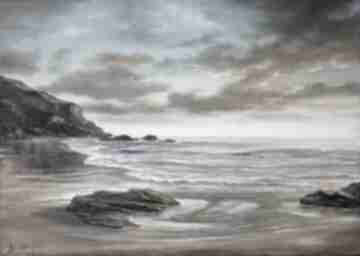 Morze, ręcznie malowany obraz olejny lidia olbrycht paint, pejzaż morski, prezent, oryginalny