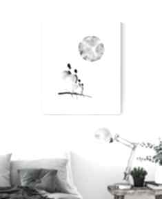 Grafika 40x50 cm wykonana ręcznie, 3278871 art krystyna siwek obraz do salonu, czarno biała