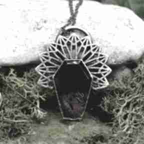 Miedziany z agatem palmowym #315 wisiorki metal earth santa muerte, korona, wisiorek